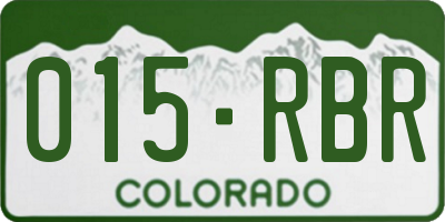 CO license plate 015RBR