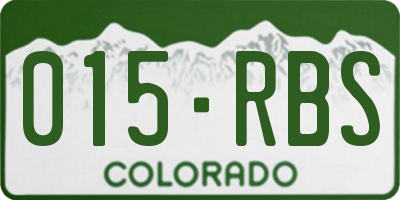 CO license plate 015RBS