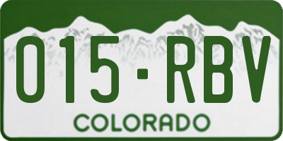 CO license plate 015RBV