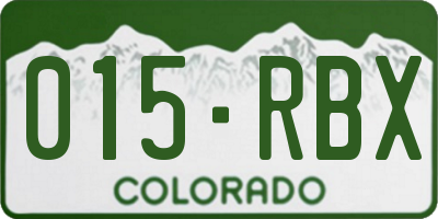 CO license plate 015RBX