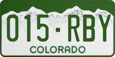 CO license plate 015RBY