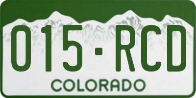 CO license plate 015RCD