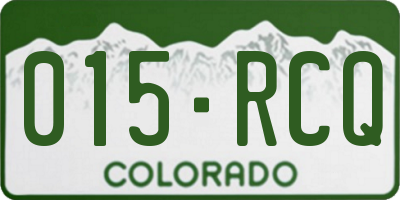 CO license plate 015RCQ