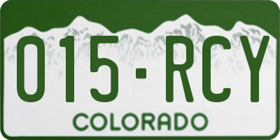 CO license plate 015RCY