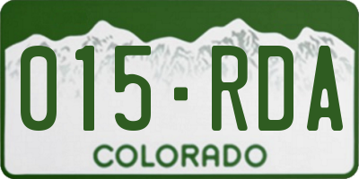 CO license plate 015RDA