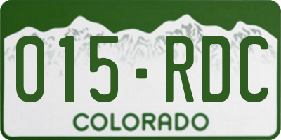 CO license plate 015RDC