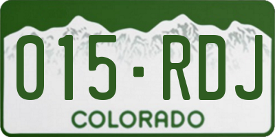 CO license plate 015RDJ