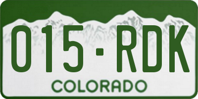 CO license plate 015RDK