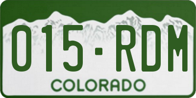 CO license plate 015RDM