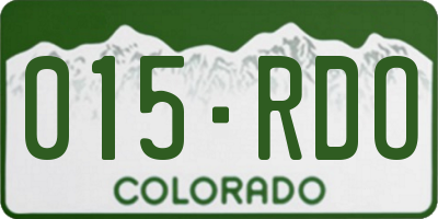 CO license plate 015RDO