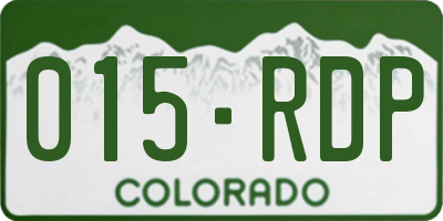 CO license plate 015RDP