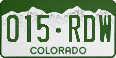 CO license plate 015RDW