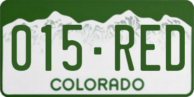 CO license plate 015RED