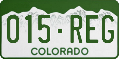 CO license plate 015REG