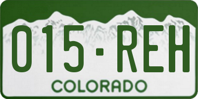 CO license plate 015REH