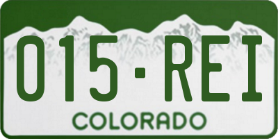 CO license plate 015REI