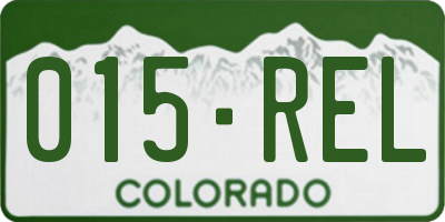 CO license plate 015REL