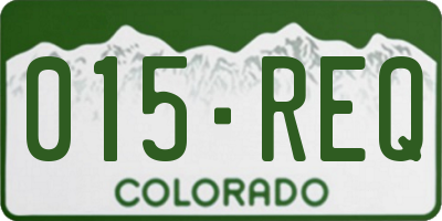 CO license plate 015REQ