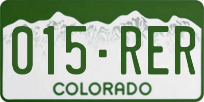 CO license plate 015RER