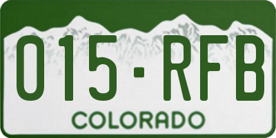 CO license plate 015RFB