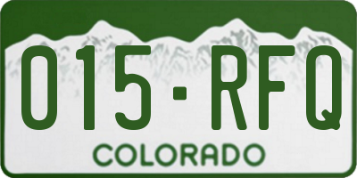 CO license plate 015RFQ