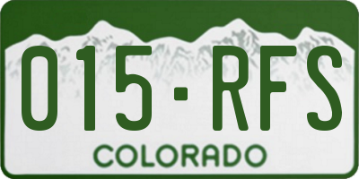 CO license plate 015RFS