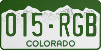 CO license plate 015RGB