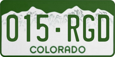 CO license plate 015RGD