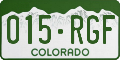CO license plate 015RGF