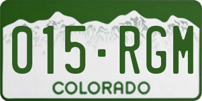 CO license plate 015RGM