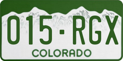 CO license plate 015RGX