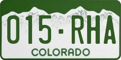 CO license plate 015RHA