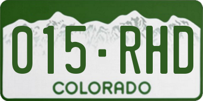 CO license plate 015RHD