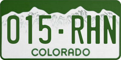 CO license plate 015RHN