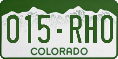 CO license plate 015RHO
