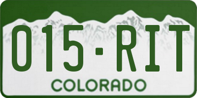 CO license plate 015RIT