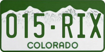 CO license plate 015RIX