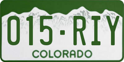 CO license plate 015RIY