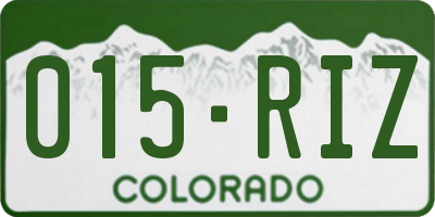CO license plate 015RIZ