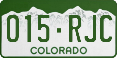 CO license plate 015RJC