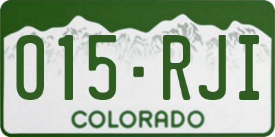 CO license plate 015RJI