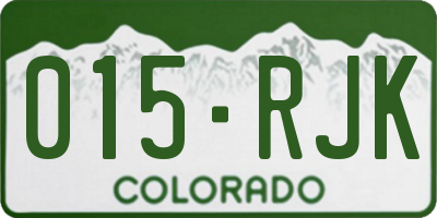CO license plate 015RJK