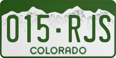 CO license plate 015RJS
