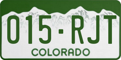 CO license plate 015RJT