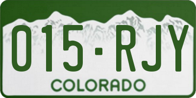 CO license plate 015RJY