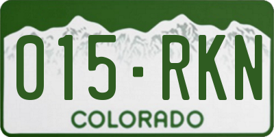 CO license plate 015RKN