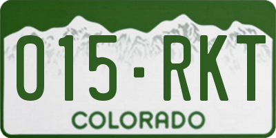 CO license plate 015RKT