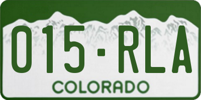 CO license plate 015RLA
