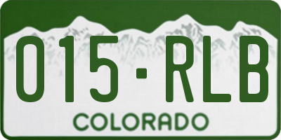 CO license plate 015RLB
