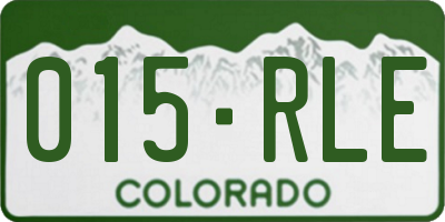 CO license plate 015RLE